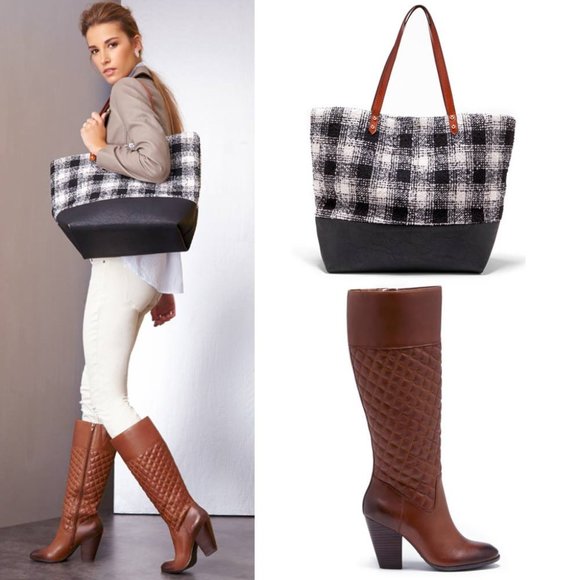 SIZE 9 Sole Society Quilted Brown Leather Boots EUC, "Bryan" - Picture 2 of 13